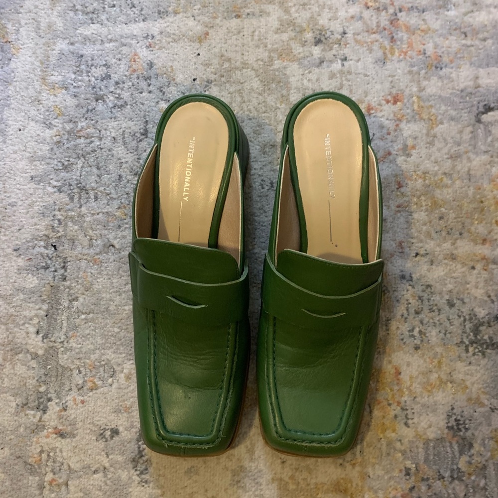 Intentionally Blank Green Mules